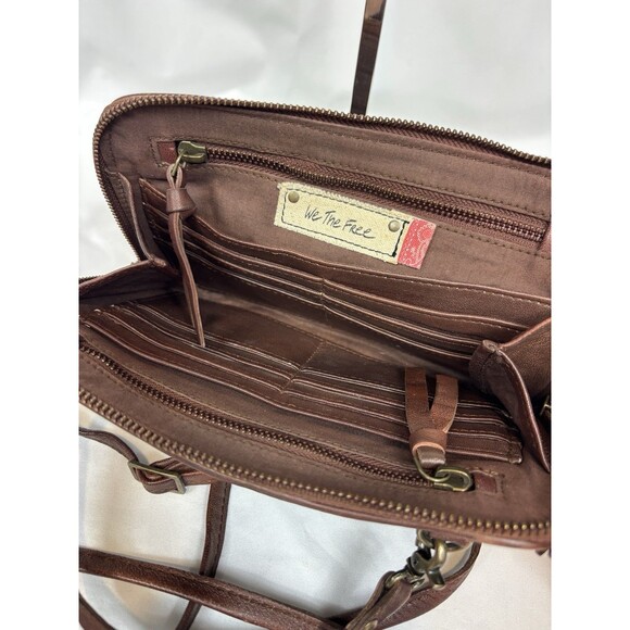 Free People We the Free Traveler Bag Wallet Crossbody Brown Leather Convertible - Picture 8 of 16